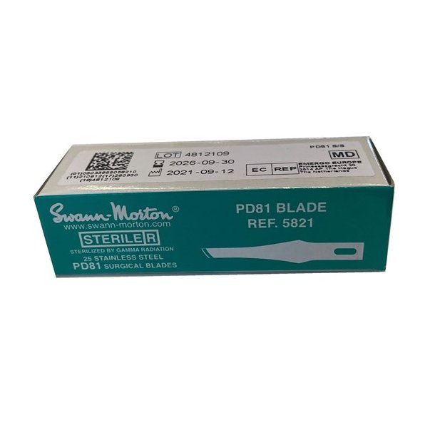 Swan-Morton, Negleblade, PD-81, 25 stk, Steril