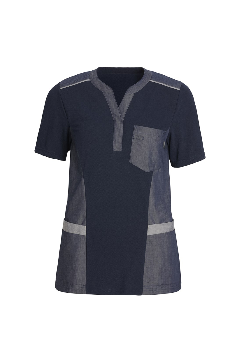 Dame Pigue Shirt V-Hals Blue Shadow