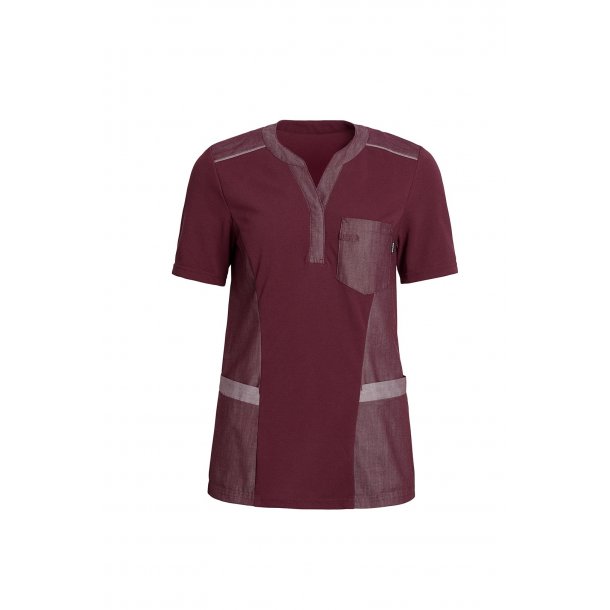 Dame Pigue Shirt V-Hals Bordeaux