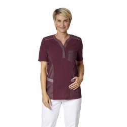 Dame Pigue Shirt V-Hals Bordeaux