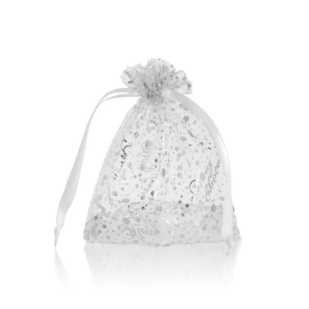 Organzapose med slvperler 14x19cm 25 stk.