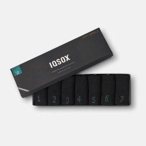 IQ SOX Footies Gaveske, 7 par SORT