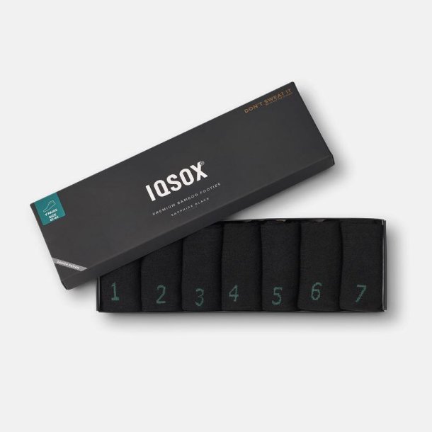 IQ SOX Footies Gaveske, 7 par SORT