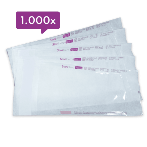 Steriliseringsposer damp 10 x 25 cm, 1000 stk.