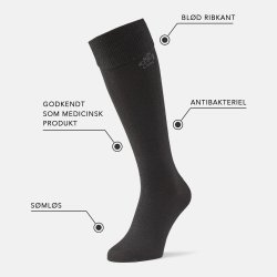 DeoMed Knstrmpe i Uld 1 par SORT